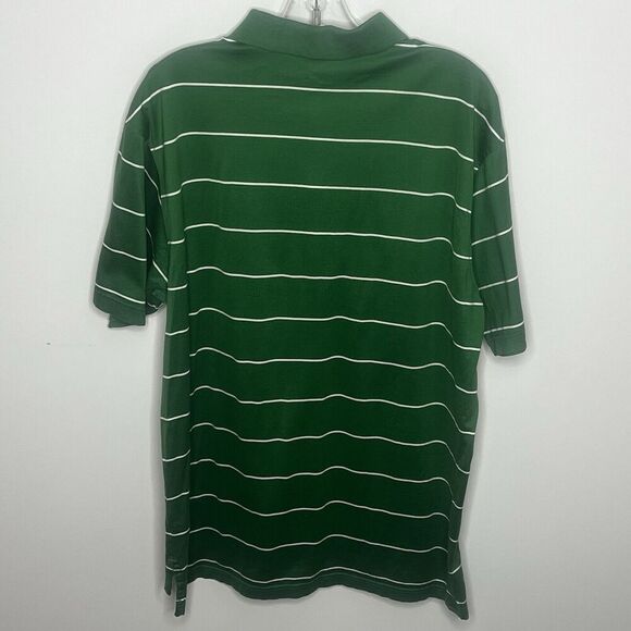 Peter Millar Polo Green White Stripped Short Sleeve Shirt Mens Size Large - Picture 4 of 5